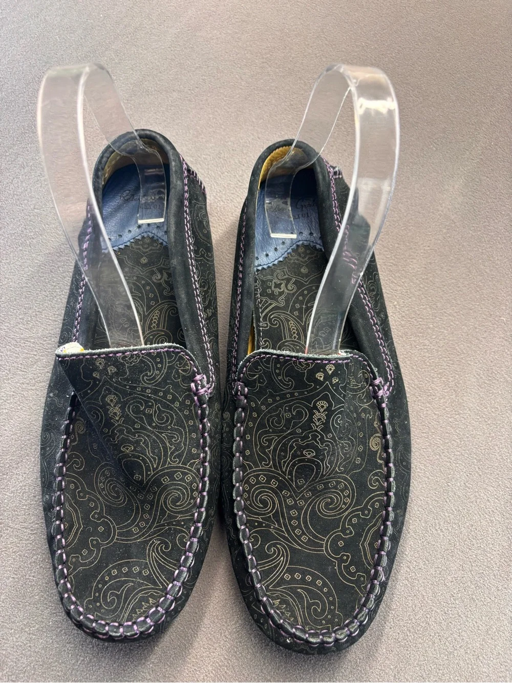 Robert Graham Verrazano Paisley Leather Suede Driving Loafers Slip-Ons